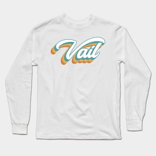 Vail Colorado Retro Lettering Long Sleeve T-Shirt